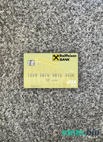 Serbia Raiffeisen banka a.d. Beograd visa obciążyć card wygląd fotograficzny skan PSD + zdjęcie